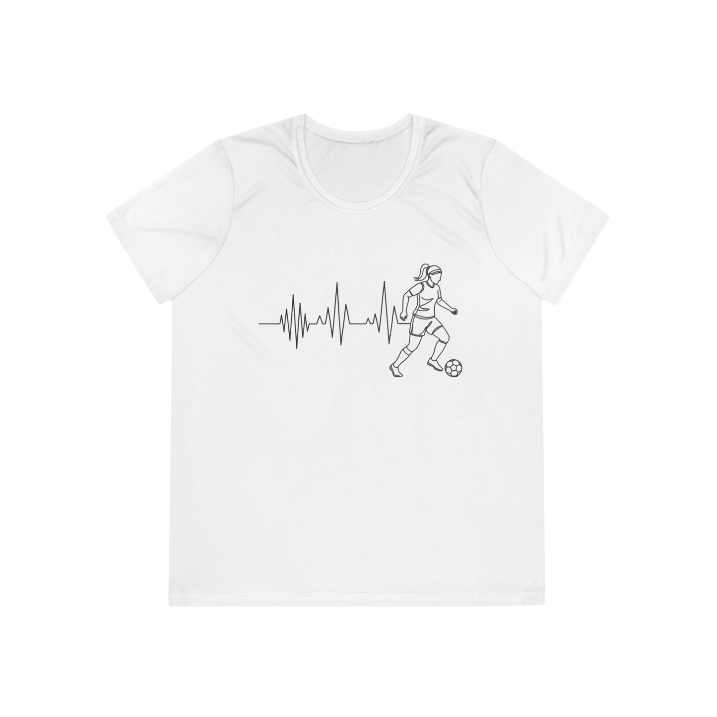 Soccer Heartbeat Ladies Moisture Wicking Tee