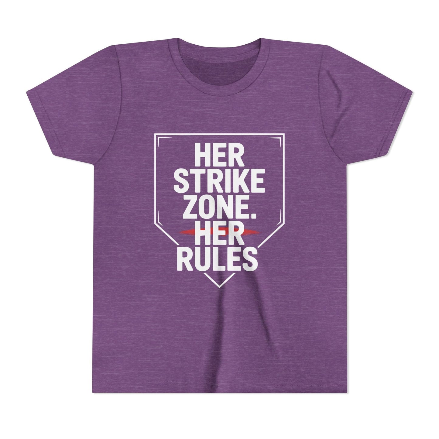 Her Strike Zone. Her Rules Youth Short Sleeve Tee