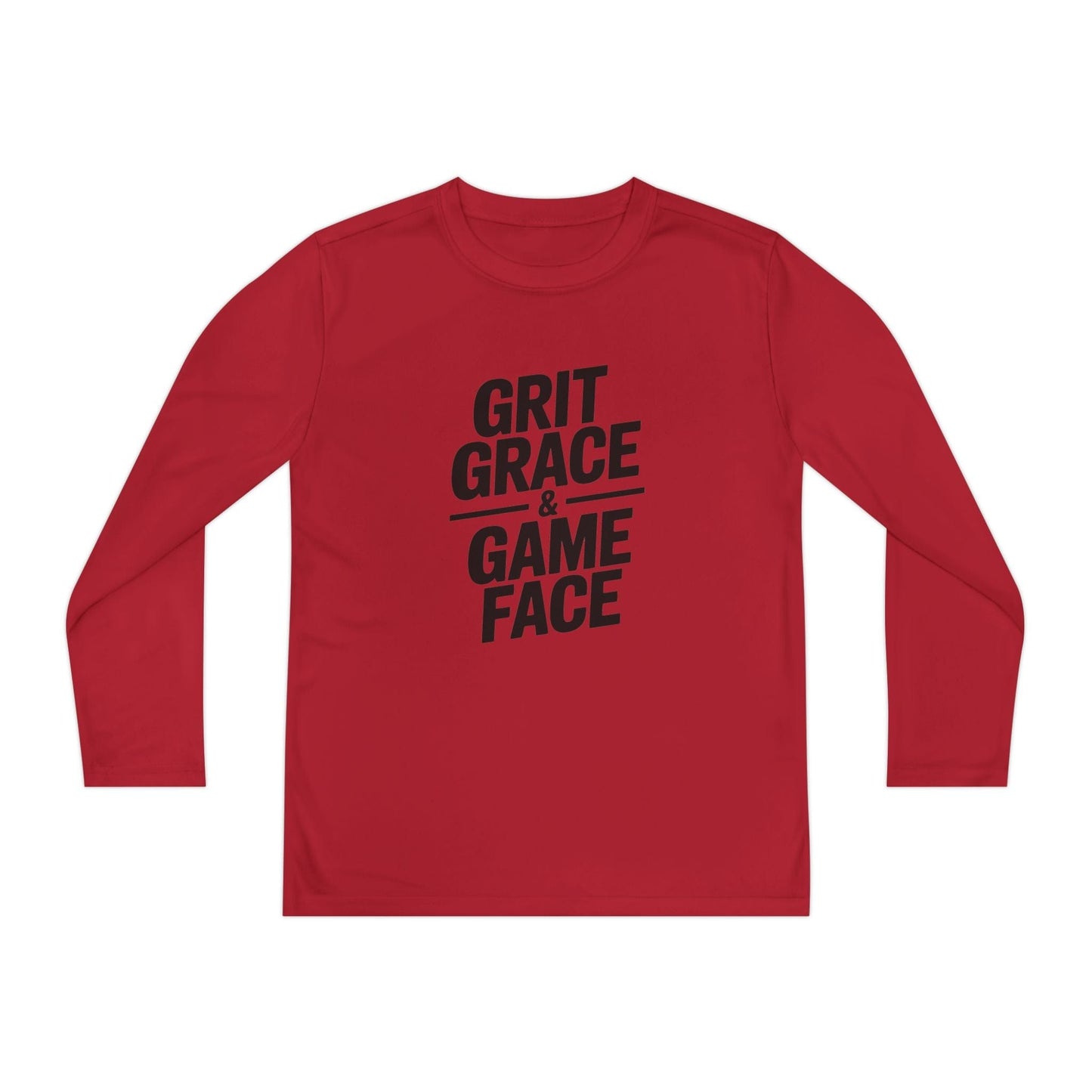 Grit, Grace, And Game Face Youth Long Sleeve Competitor Tee