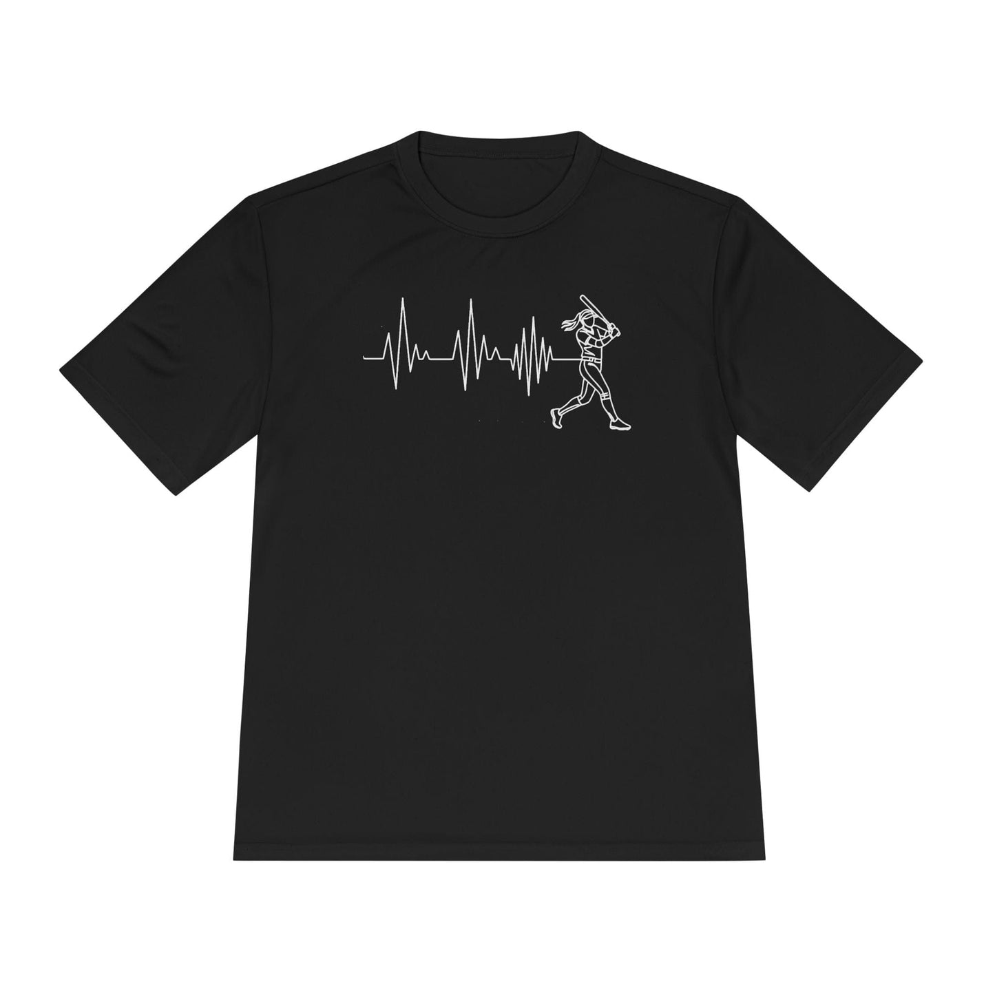Softball Heartbeat  Unisex Moisture Wicking Tee