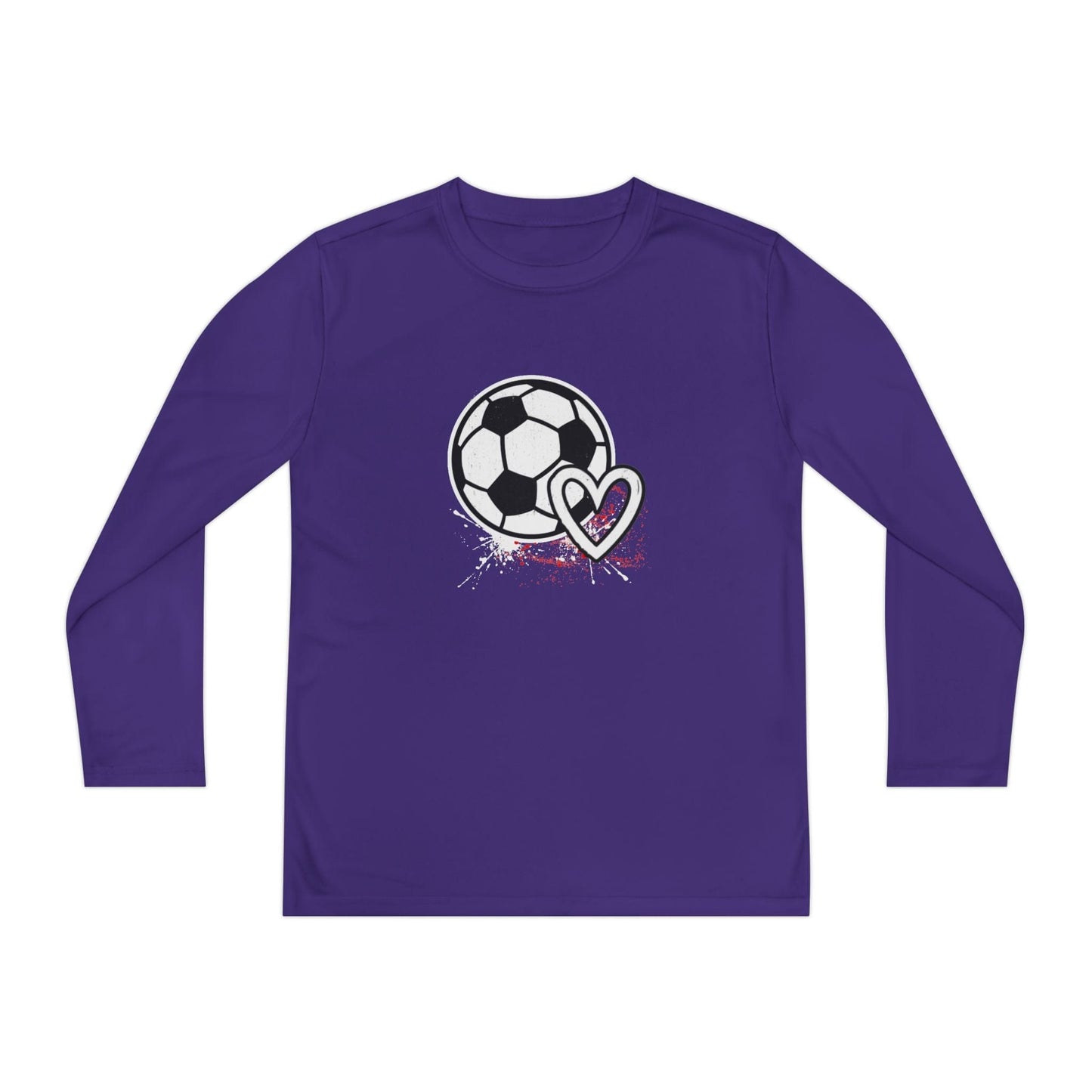 Soccer Is Her Heartbeat Youth Long Sleeve Competitor Tee