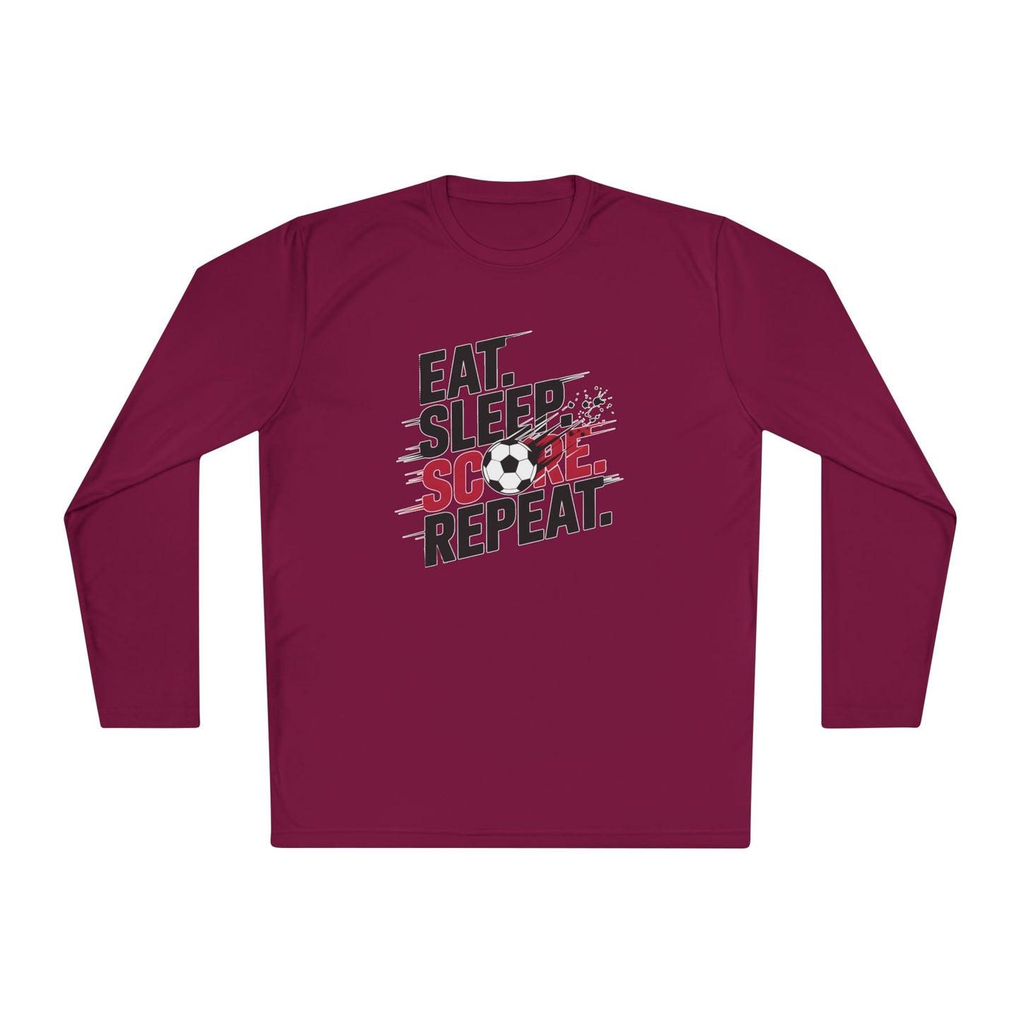 Eat, Sleep, Score Repeat Soccer  Lightweight Long Sleeve Tee