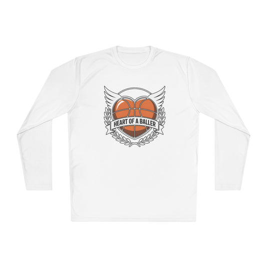 Heart Of A Baller-Basketball  Unisex Lightweight Long Sleeve Tee