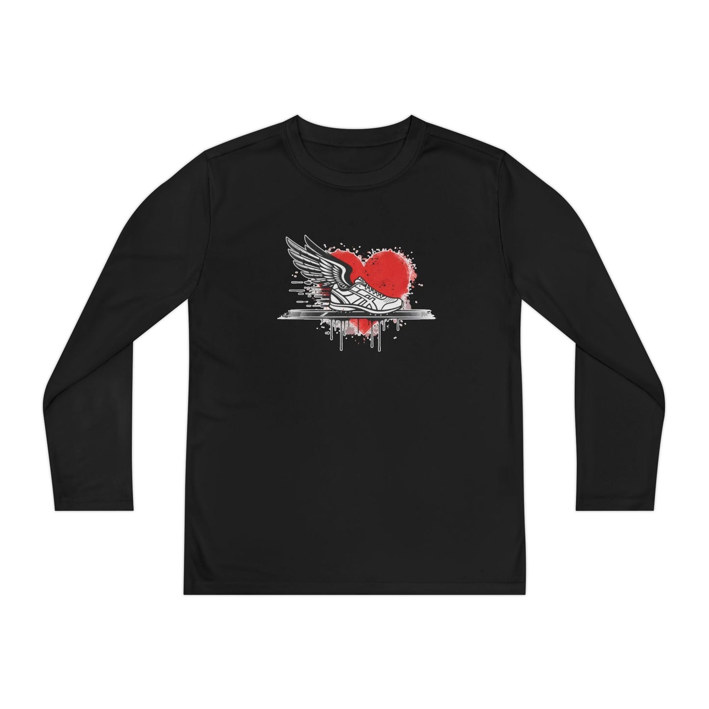 Running Is Her Heartbeat Youth Long Sleeve Competitor Tee