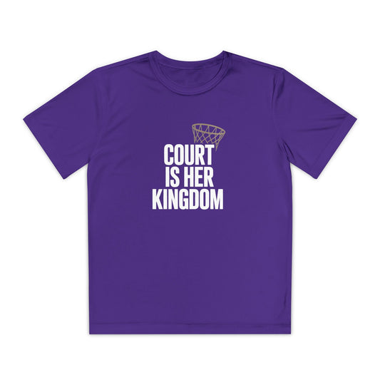 Court Is Her Kingdom Youth Moisture Wicking Tee