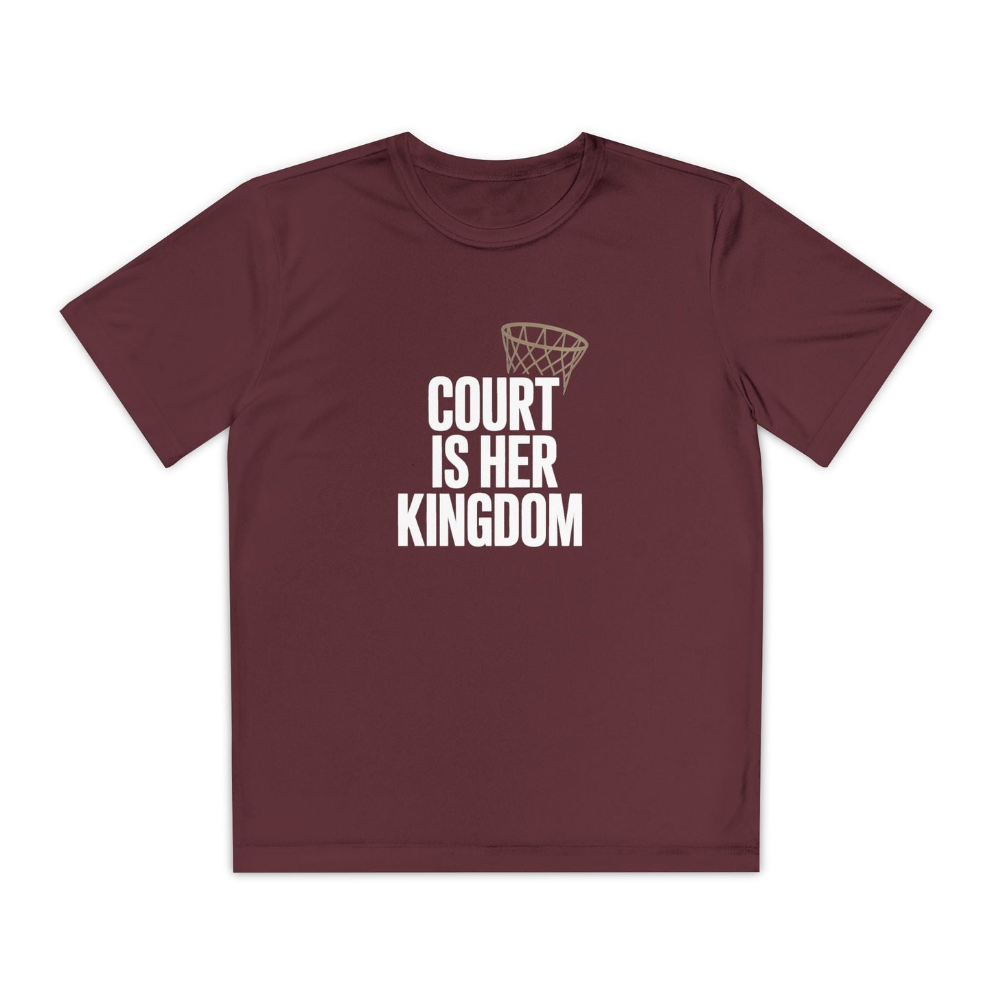 Court Is Her Kingdom Youth Moisture Wicking Tee