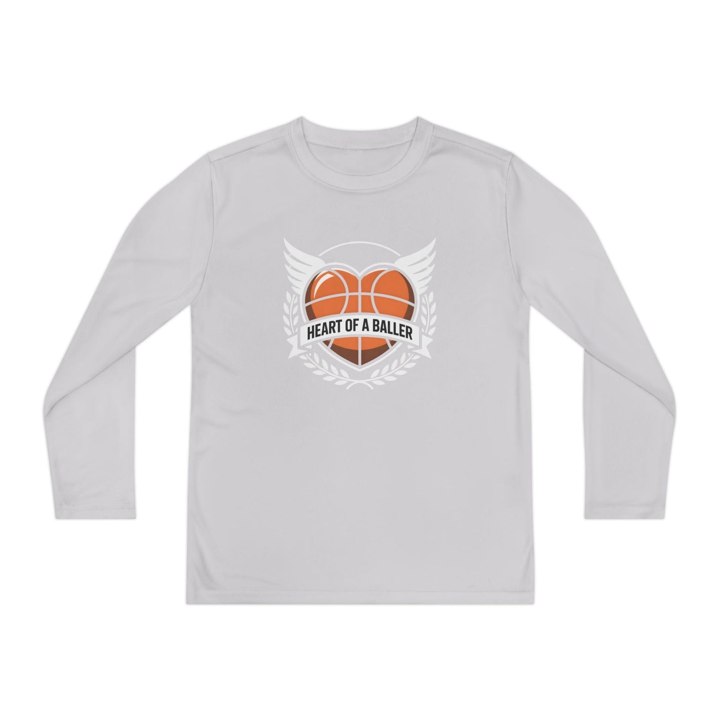 Heart Of A Baller-Basketball Youth Long Sleeve Competitor Tee