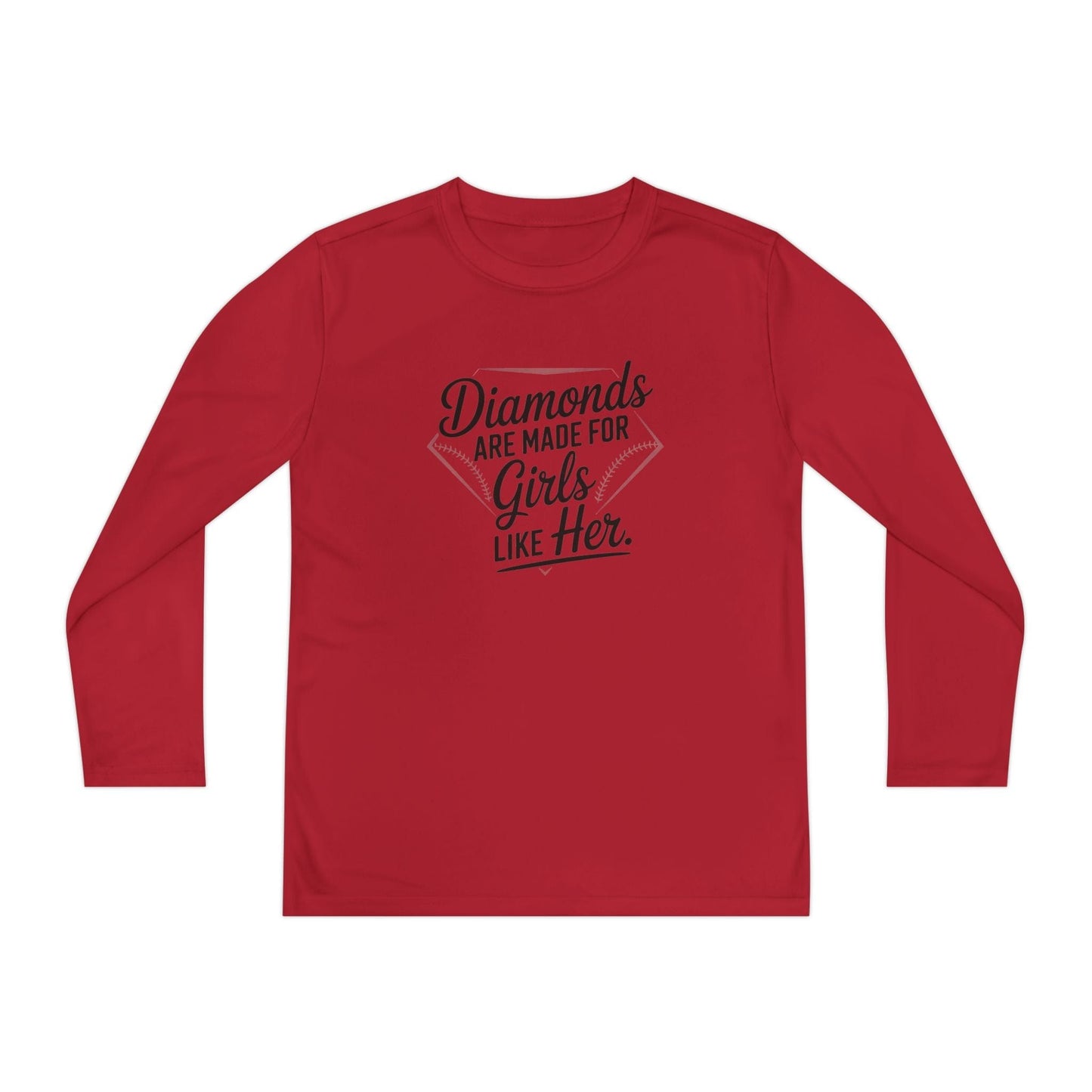 Diamonds Are Made for Girls Like Her Youth Long Sleeve Competitor Tee