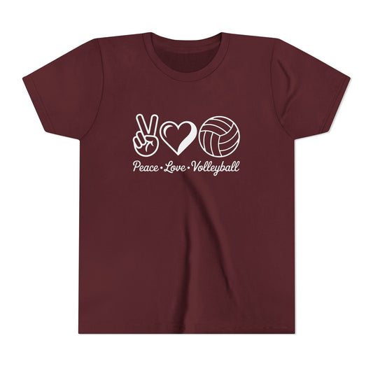 Peace • Love • Volleyball Youth Short Sleeve Tee