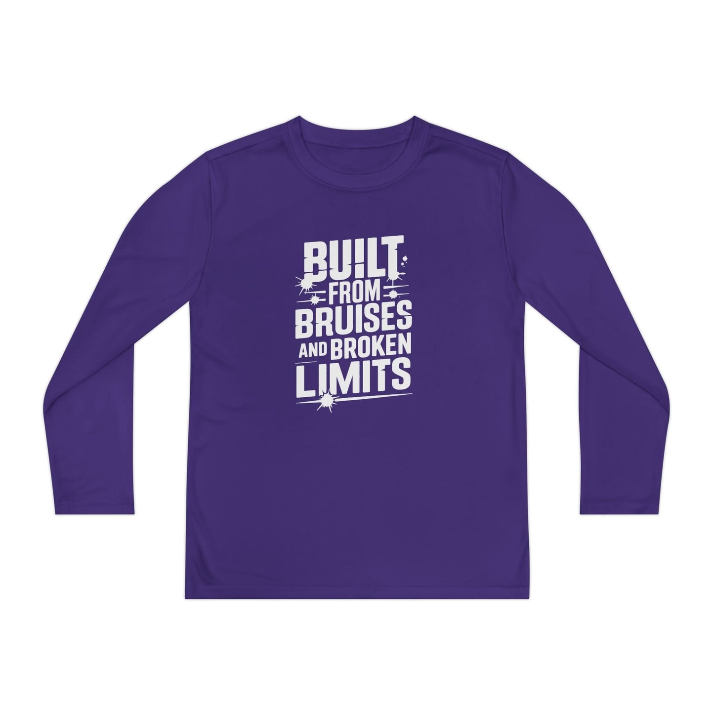 Built From Bruises And Broken Limits Youth Long Sleeve Competitor Tee