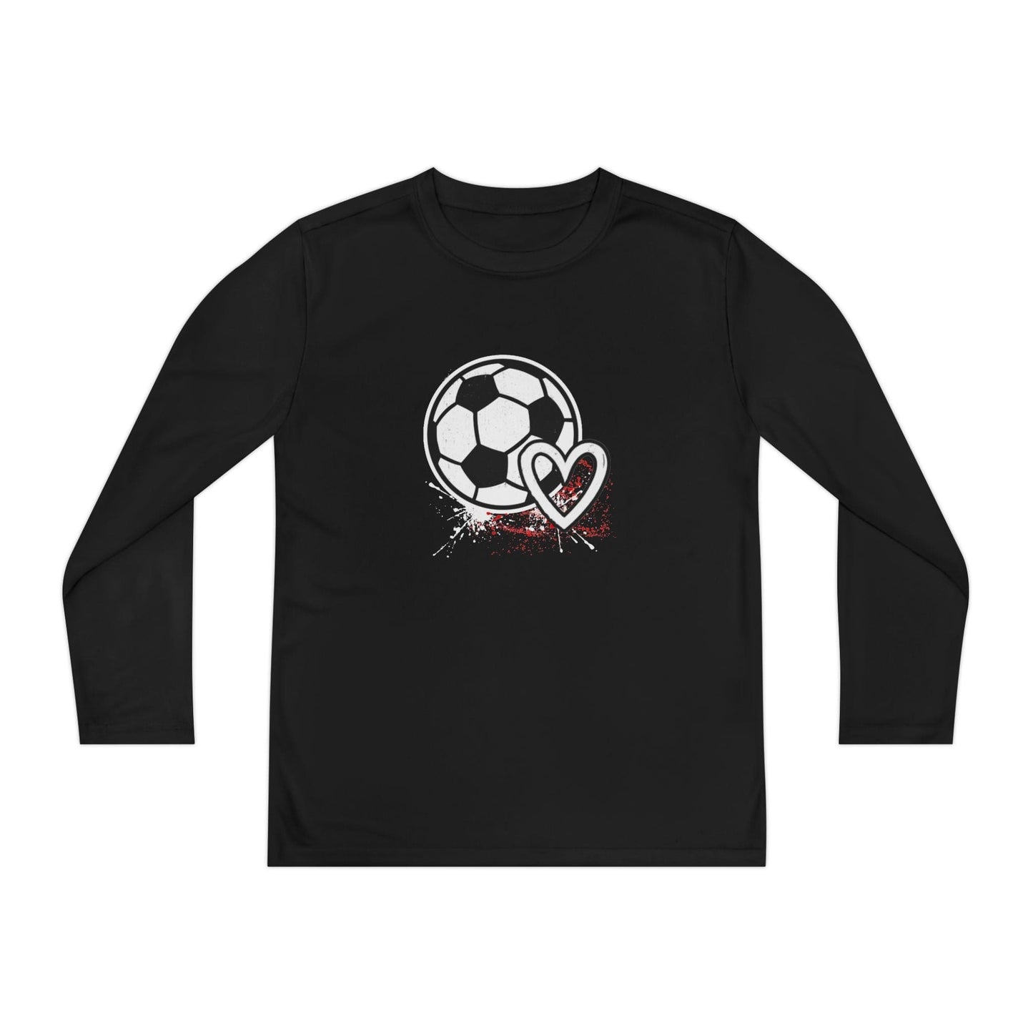 Soccer Is Her Heartbeat Youth Long Sleeve Competitor Tee