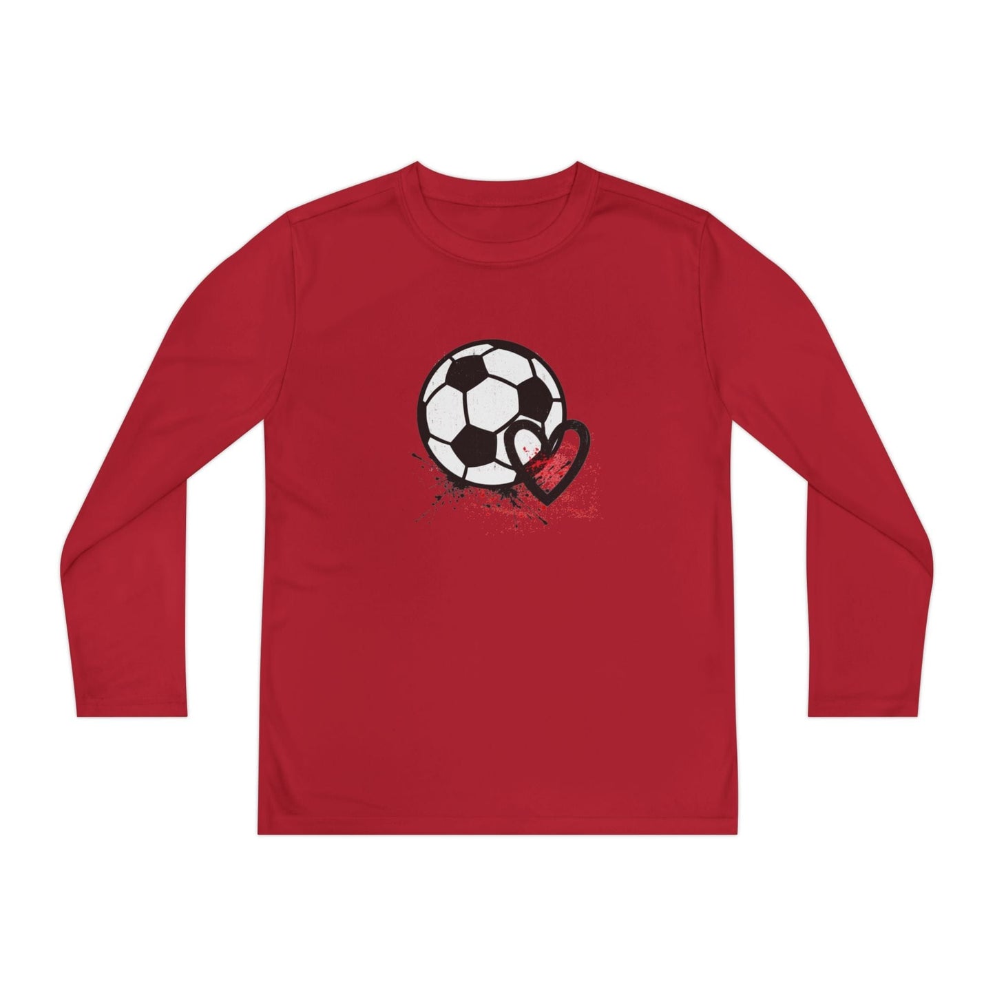 Soccer Is Her Heartbeat Youth Long Sleeve Competitor Tee