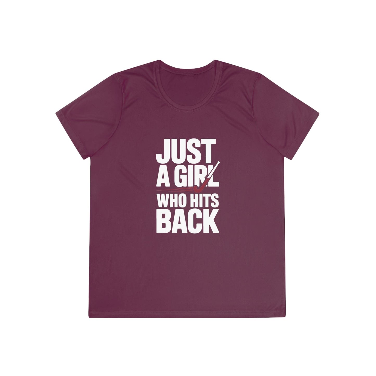 Just A Girl Who Hits Back  Ladies Moisture Wicking Tee