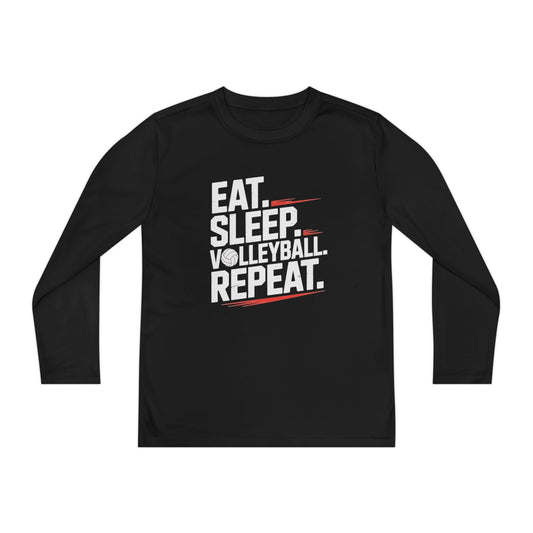 Eat.Sleep.Volleyball.Repeat Youth Long Sleeve Competitor Tee