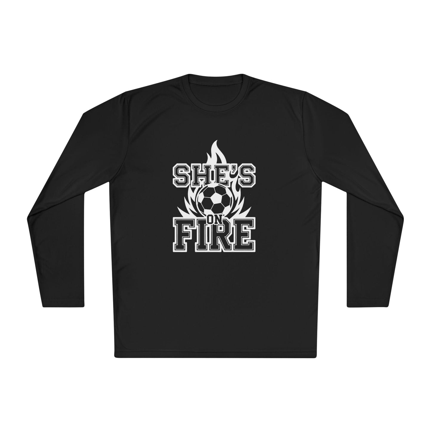 She's On Fire Soccer Lightweight Long Sleeve Tee