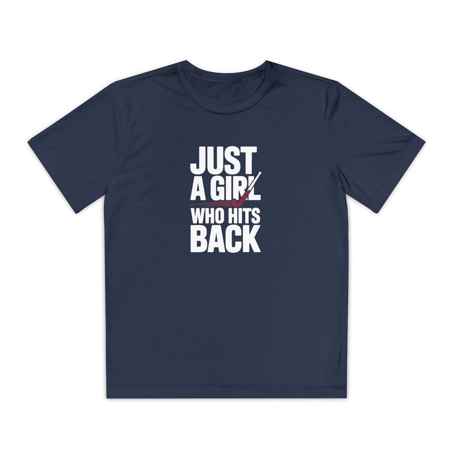 Just A Girl Who Hits Back Youth Moisture Wicking Tee
