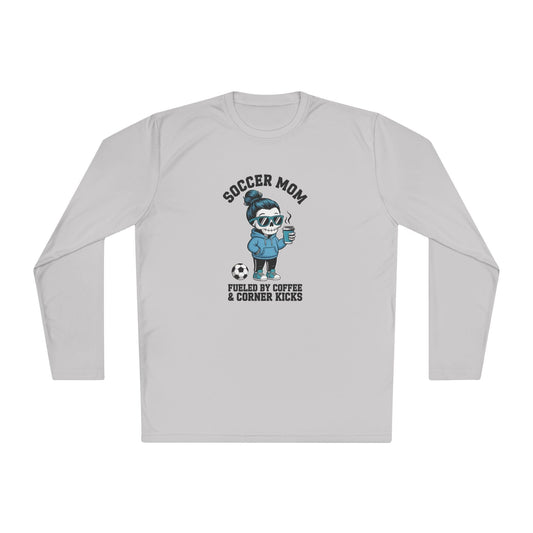 Coffee And Corner Kicks Mom Lightweight Long Sleeve Tee