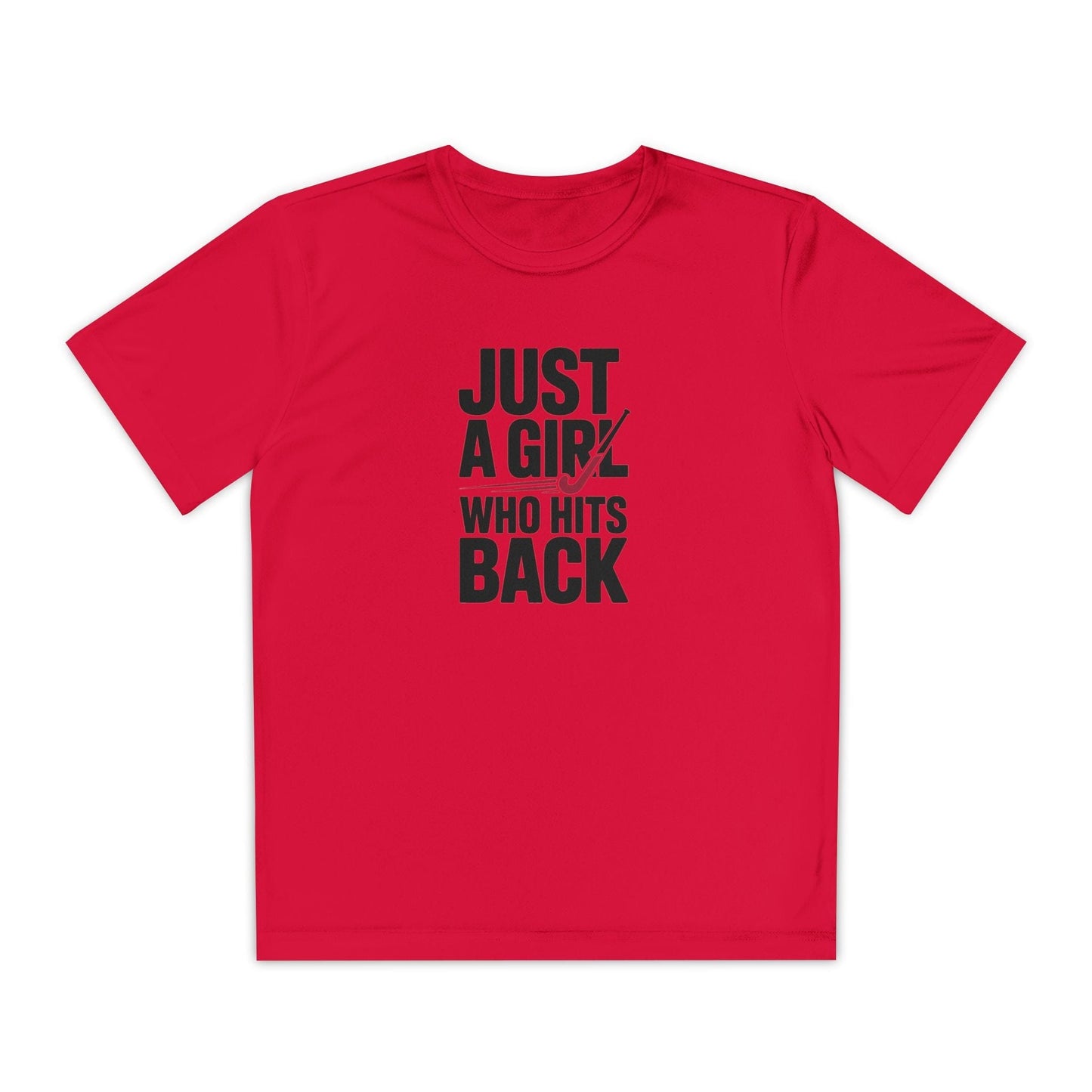 Just A Girl Who Hits Back Youth Moisture Wicking Tee