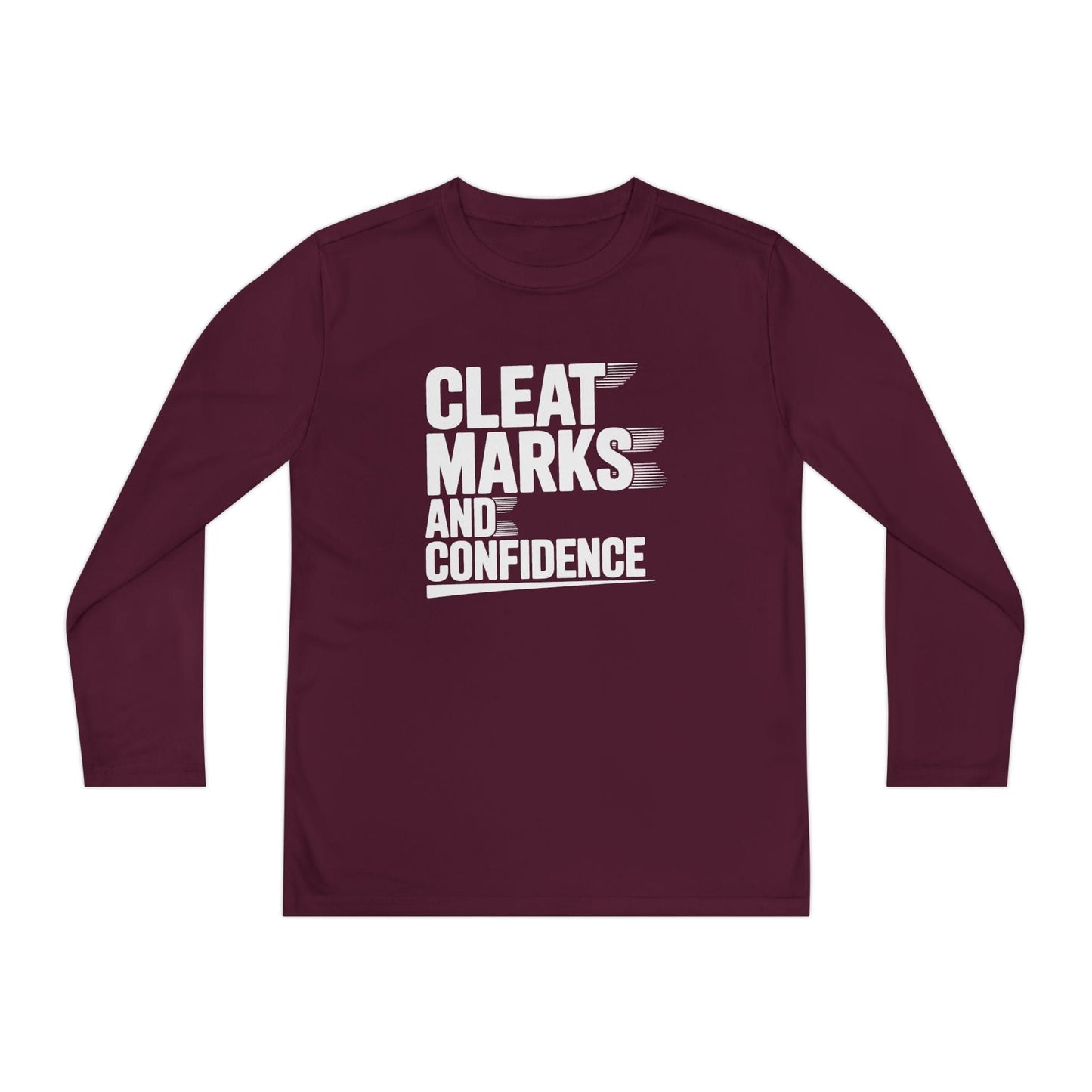 Cleat Marks And Confidence Youth Long Sleeve Competitor Tee