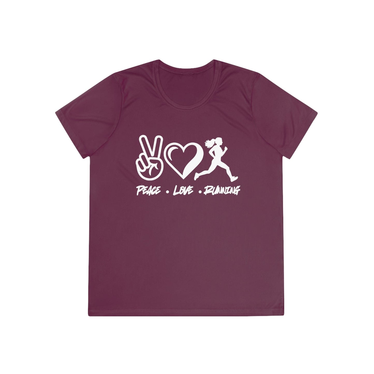 Peace • Love • Running Ladies Moisture Wicking Tee