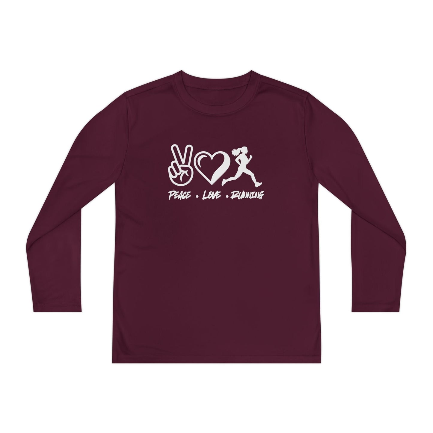 Peace • Love • Running Youth Long Sleeve Competitor Tee