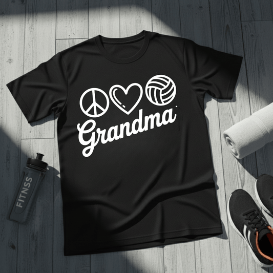 Peace Love Volleyball Grandma T-Shirt