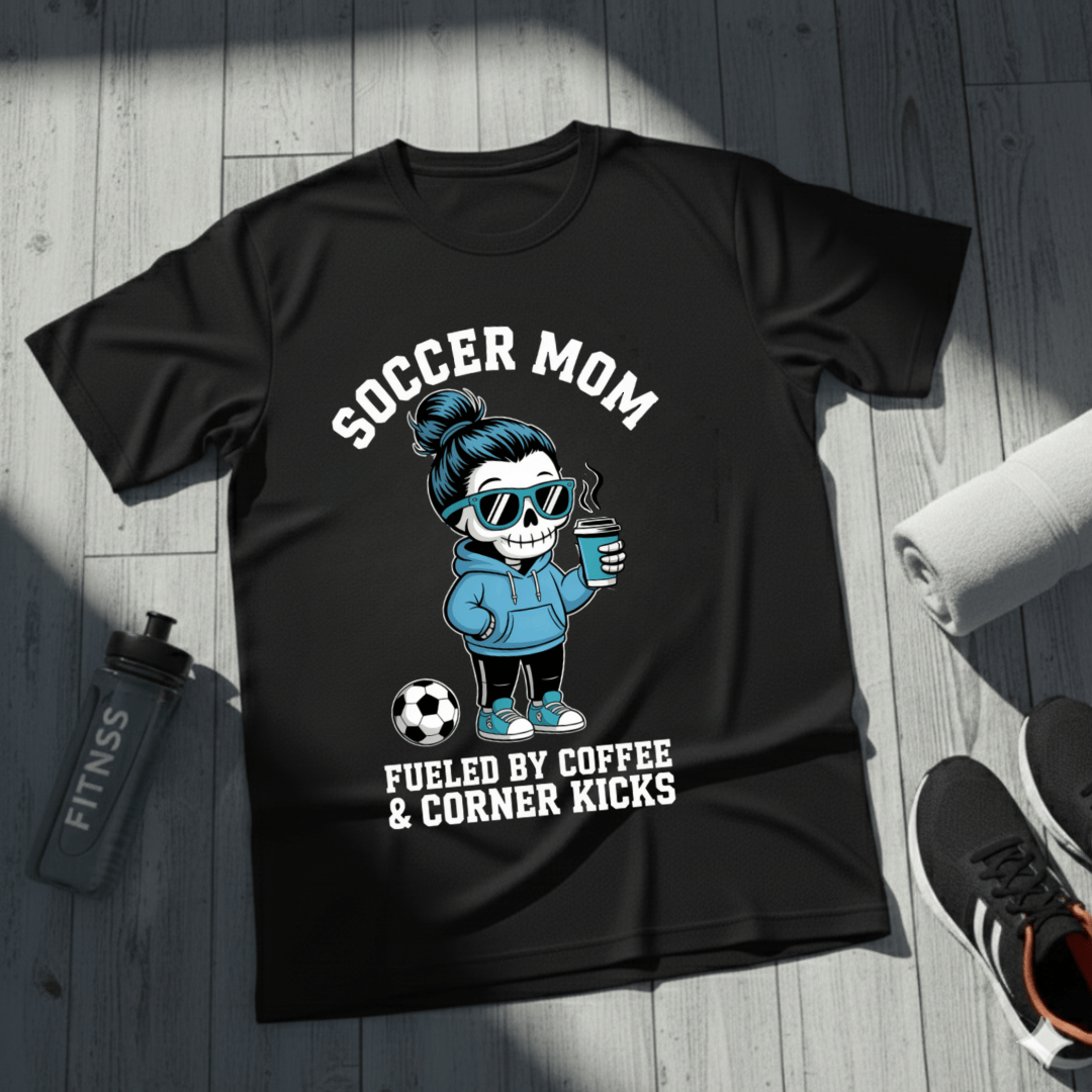 Coffee And Corner Kicks Mom T-Shirt
