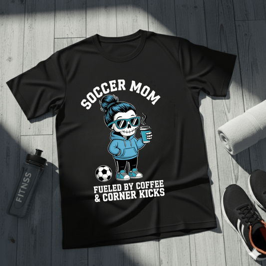 Coffee And Corner Kicks Mom T-Shirt
