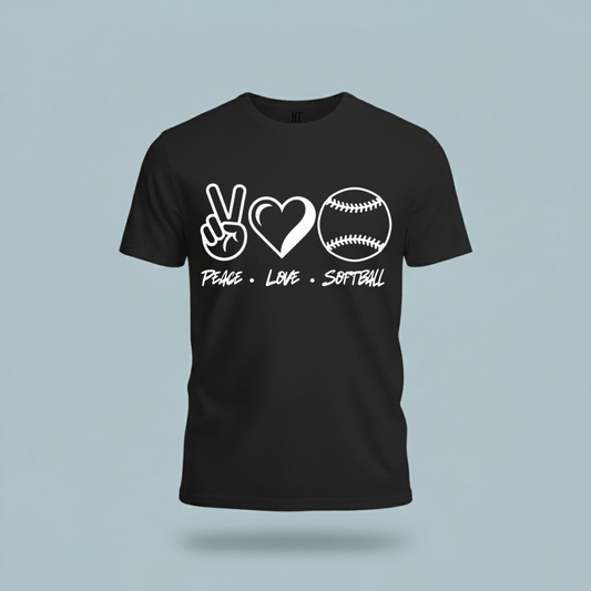 Peace • Love • Softball T-Shirt