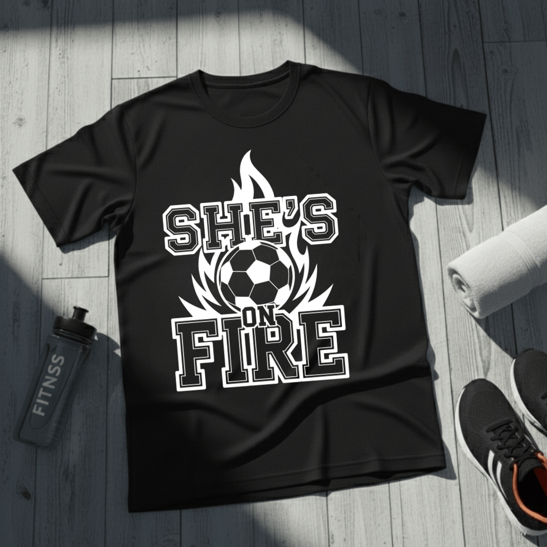 She's On Fire Soccer T-Shirt
