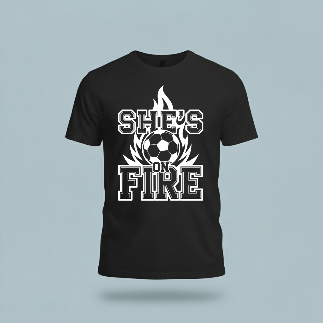 She's On Fire Soccer T-Shirt