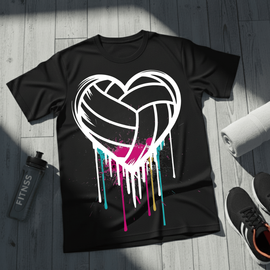 Dripping Volleyball Heart T-Shirt