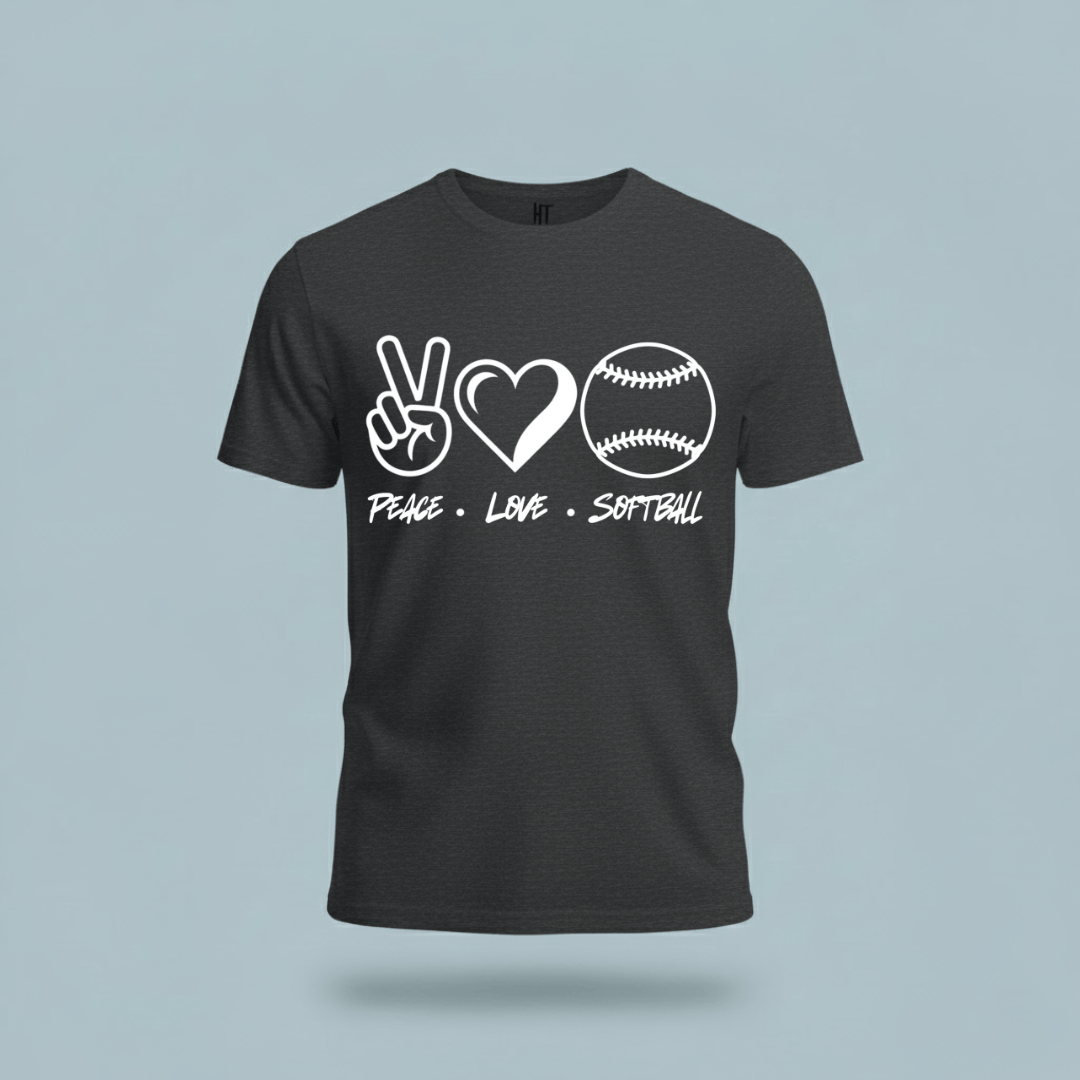 Peace • Love • Softball T-Shirt
