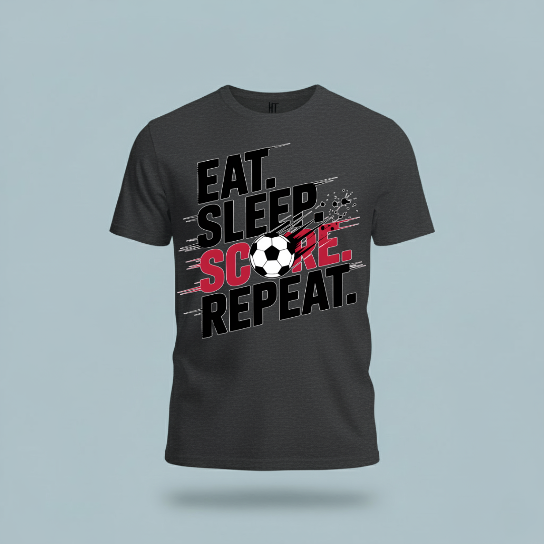 Eat, Sleep, Score Repeat Soccer T-Shirt
