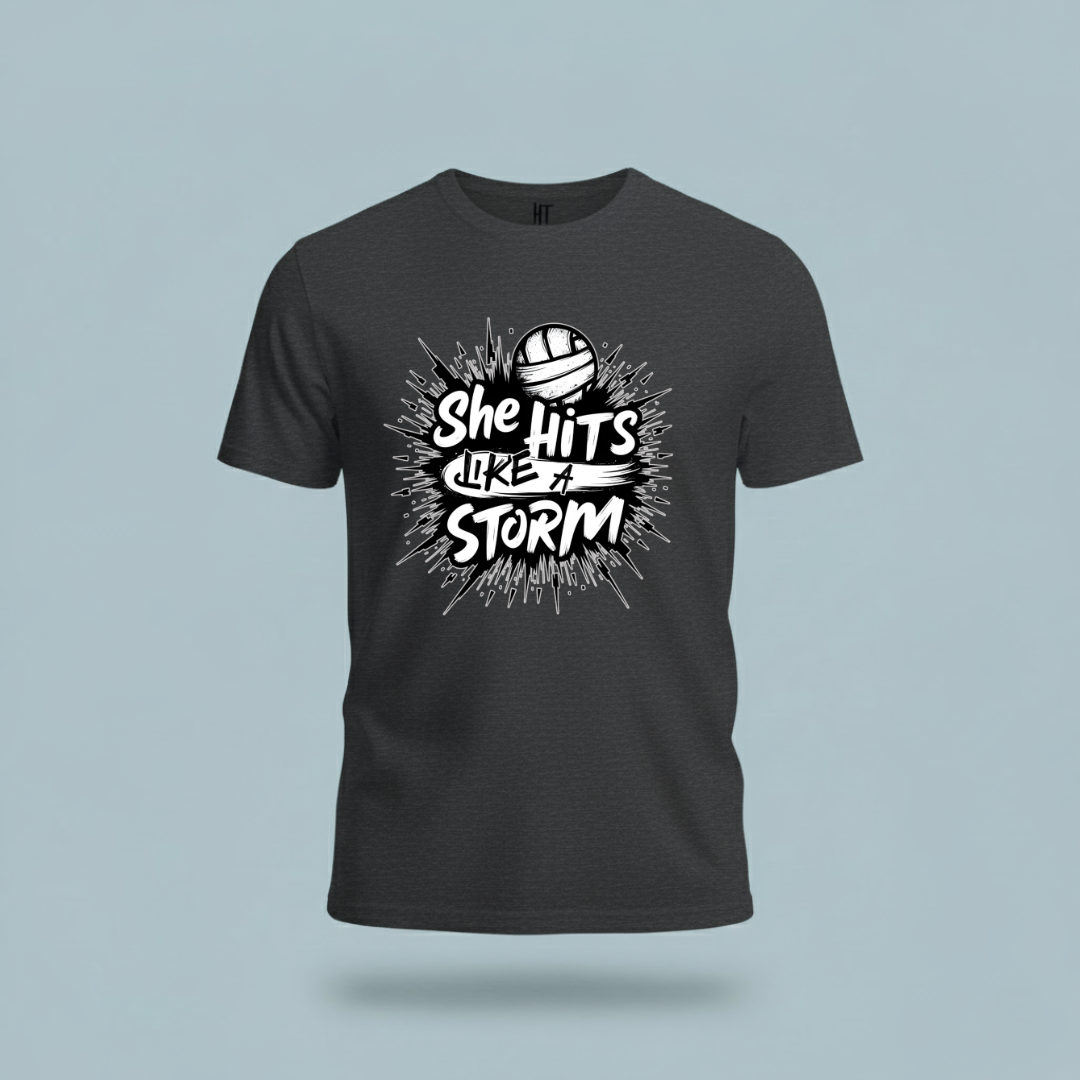 She Hits Like A Storm T-Shirt