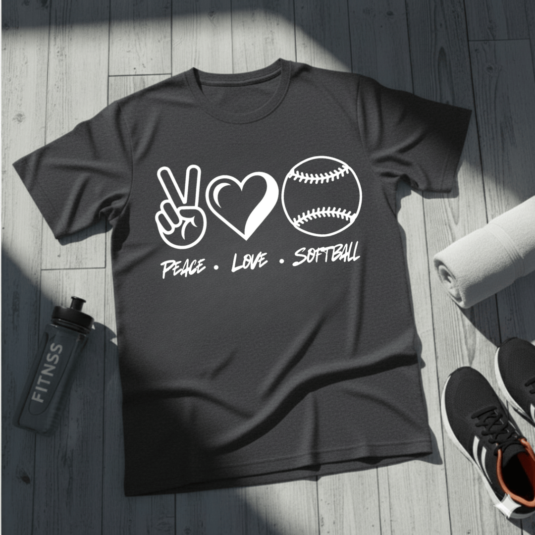 Peace • Love • Softball T-Shirt