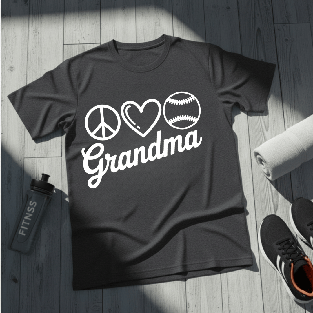 Peace Love Softball Grandma T-Shirt
