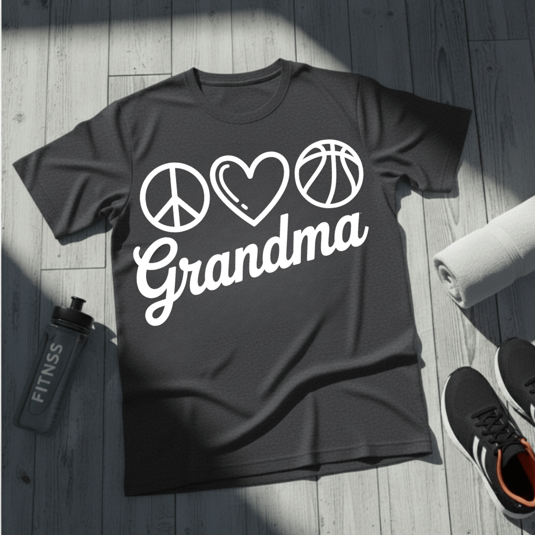 Peace Love Basketball Grandma T-Shirt