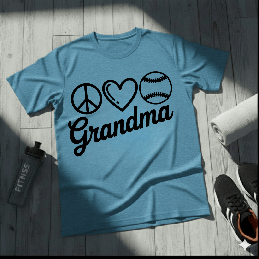 Peace Love Softball Grandma T-Shirt