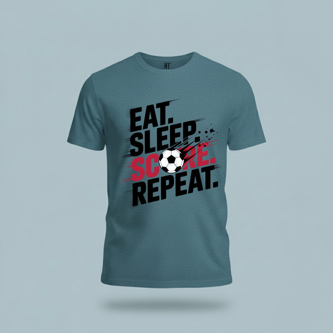 Eat, Sleep, Score Repeat Soccer T-Shirt