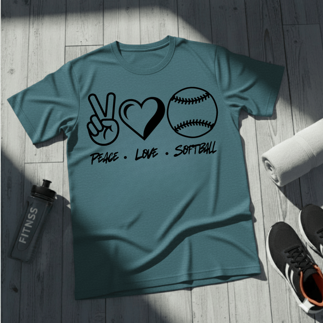 Peace • Love • Softball T-Shirt