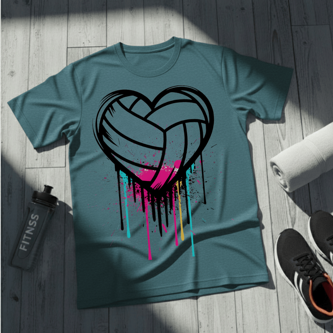 Dripping Volleyball Heart T-Shirt