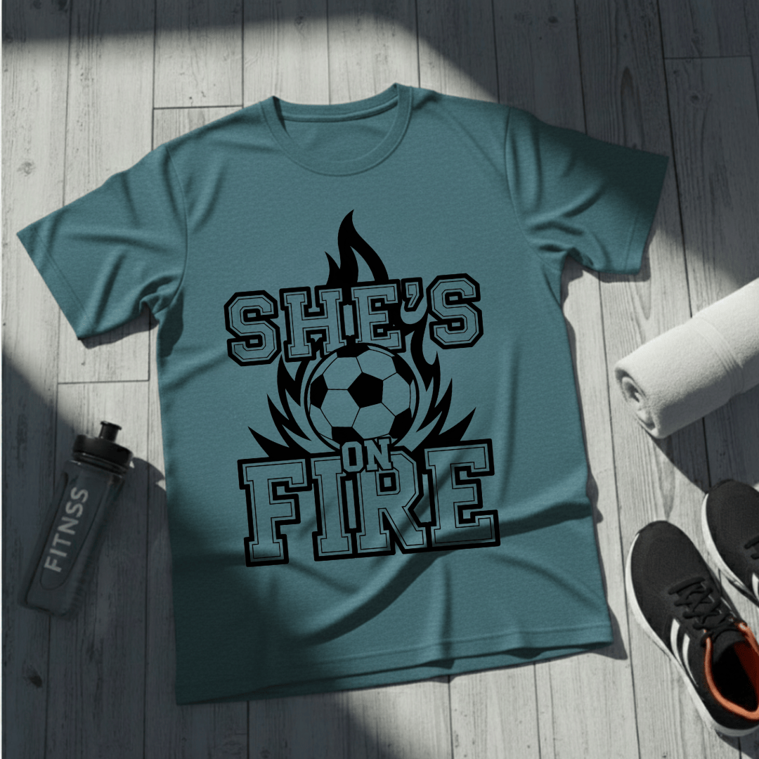 She's On Fire Soccer T-Shirt