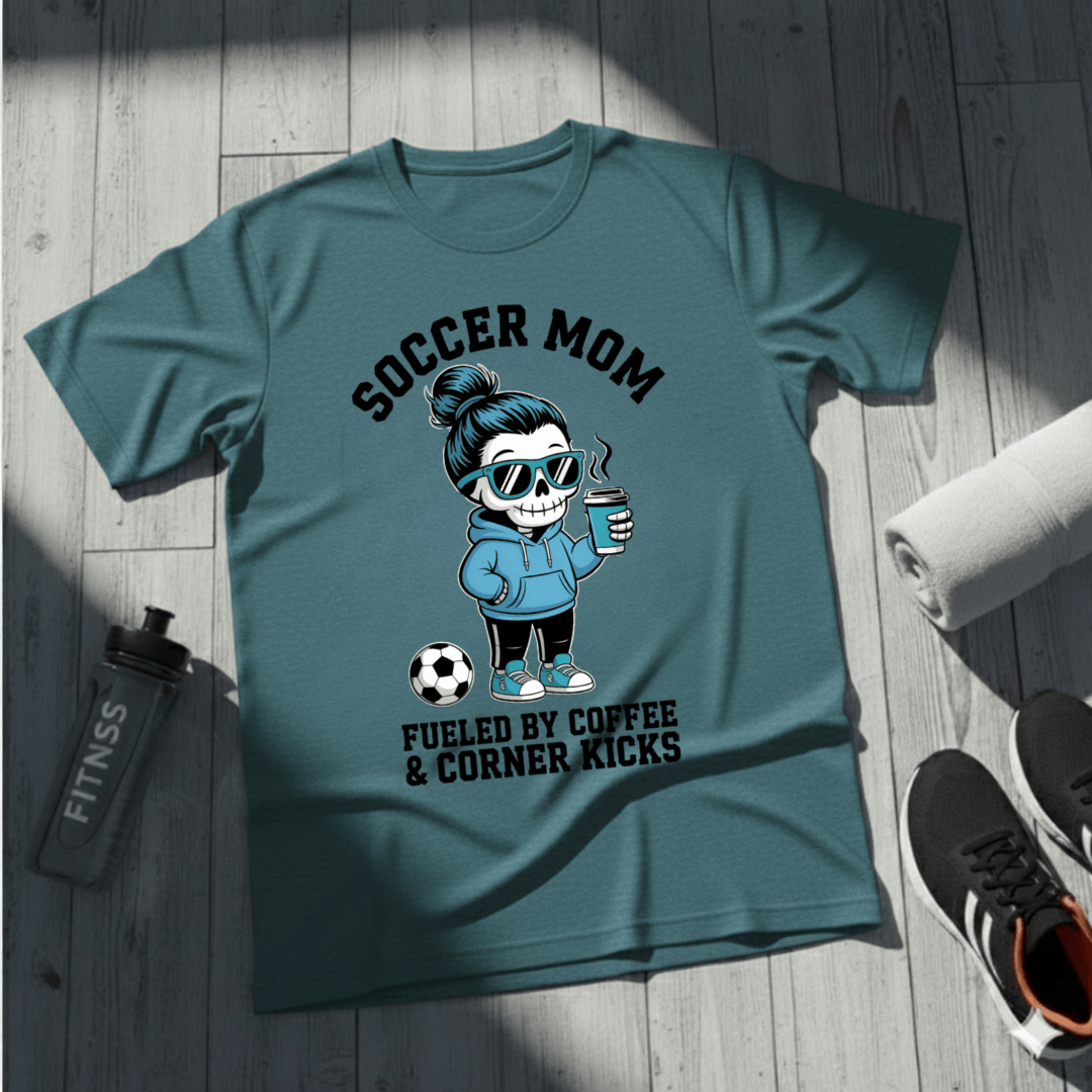Coffee And Corner Kicks Mom T-Shirt