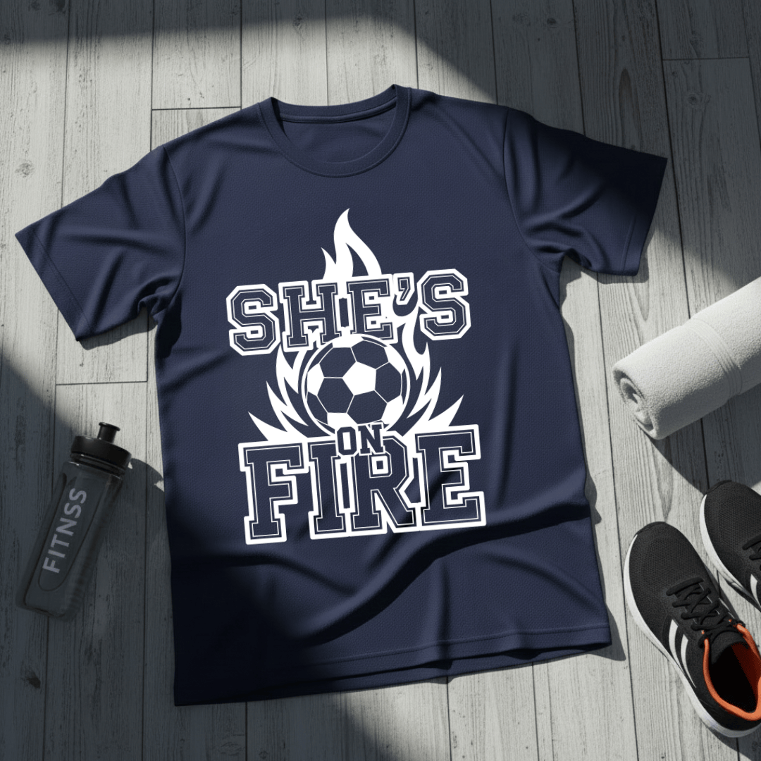 She's On Fire Soccer T-Shirt