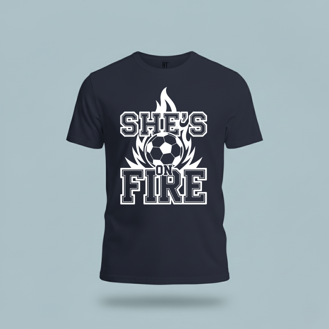 She's On Fire Soccer T-Shirt