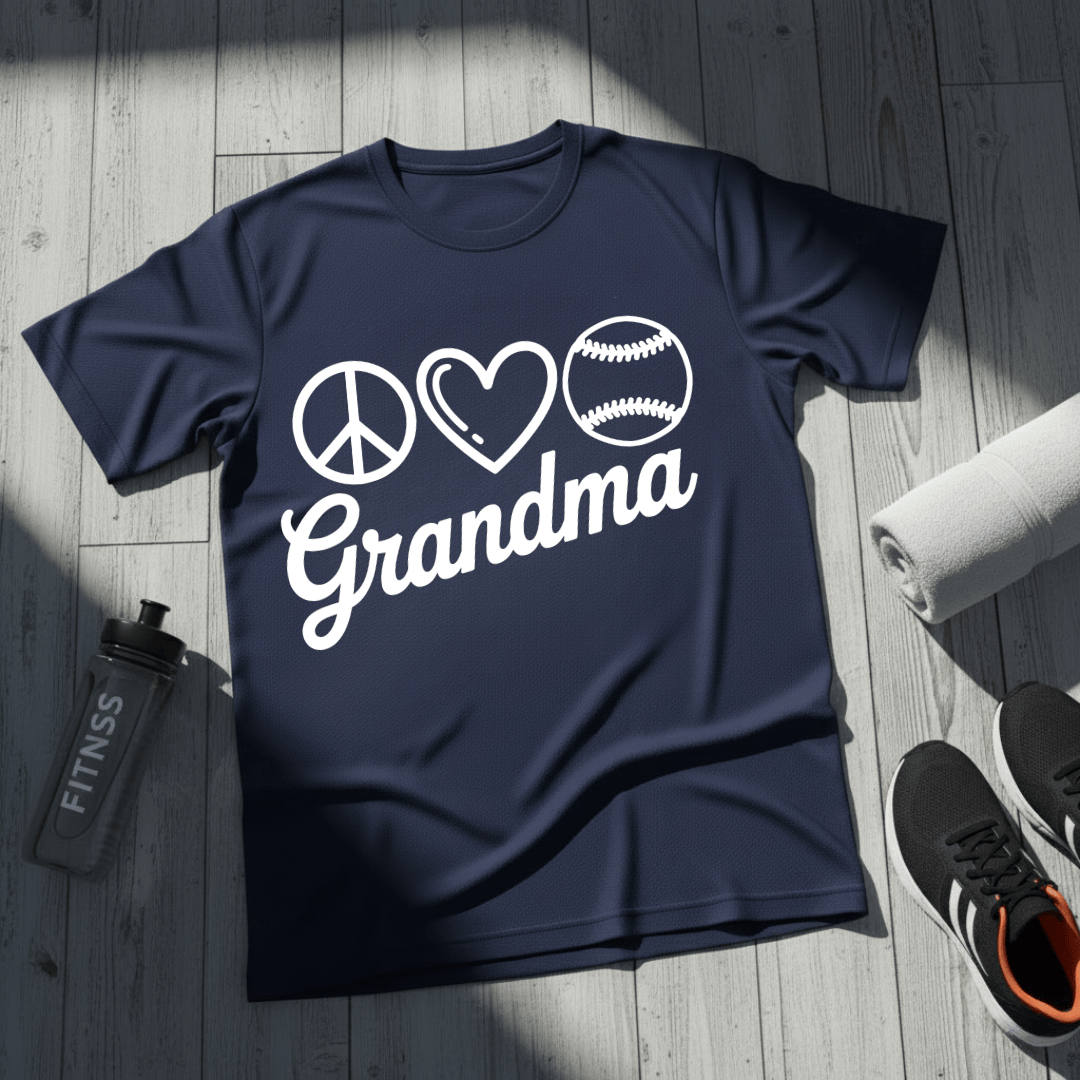 Peace Love Softball Grandma T-Shirt