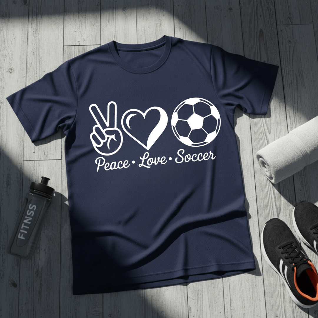 Peace • Love • Soccer T-Shirt