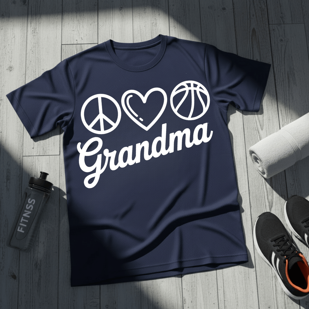 Peace Love Basketball Grandma T-Shirt