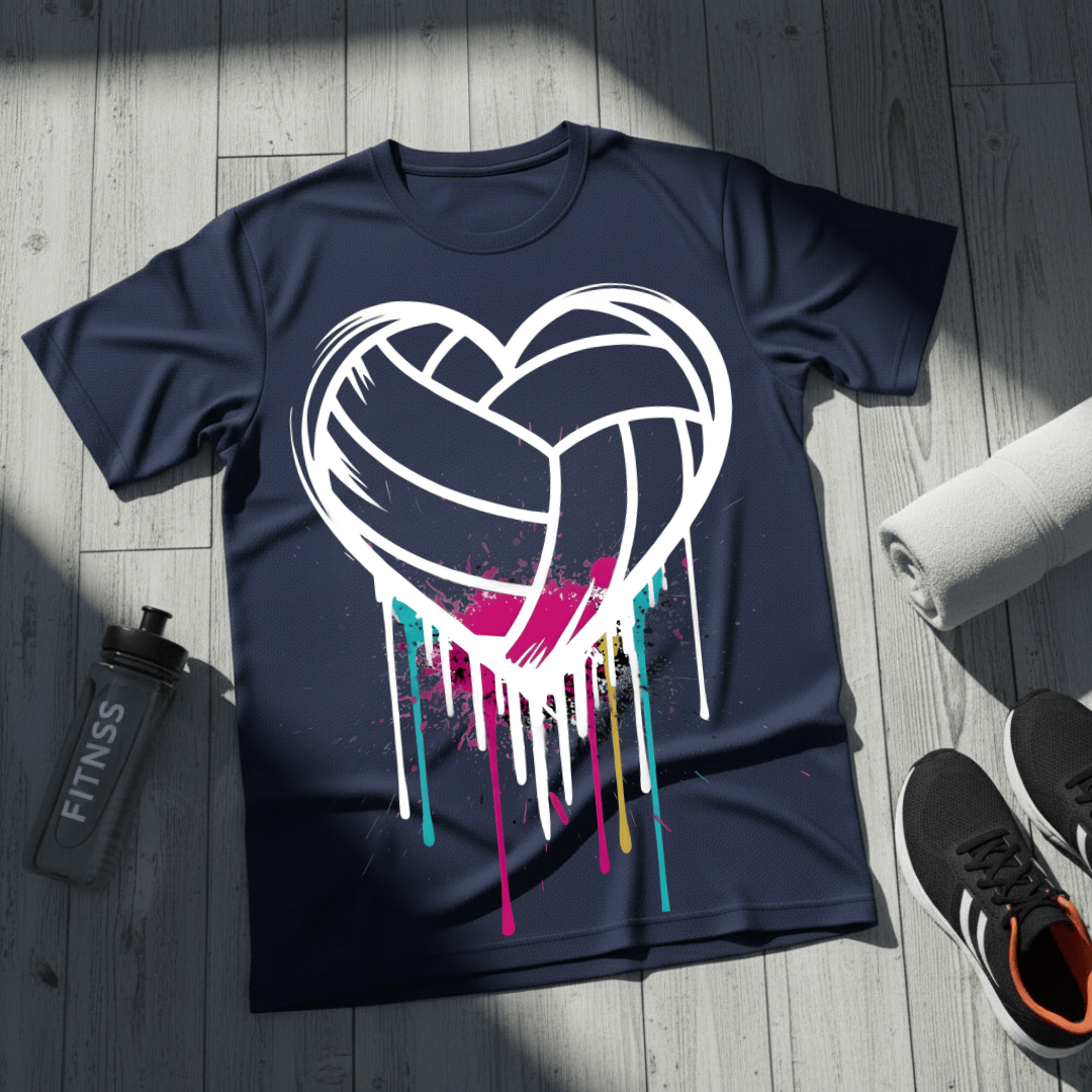 Dripping Volleyball Heart T-Shirt